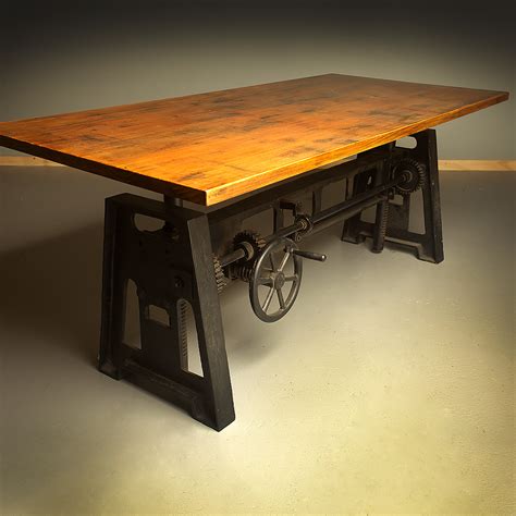 metal fabricated furniture crank table|adjustable height crank table wi.